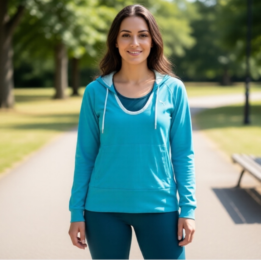 Puma women's sweatshirt hooded shirt top